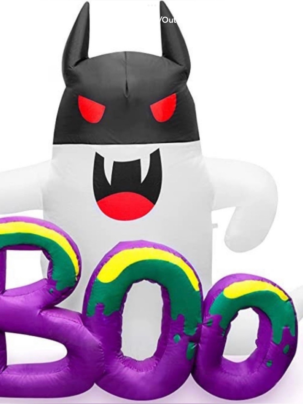Inflatable Boo Ghost - Black, White & Purple
